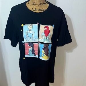 Black T-Shirt with Princess Graphic